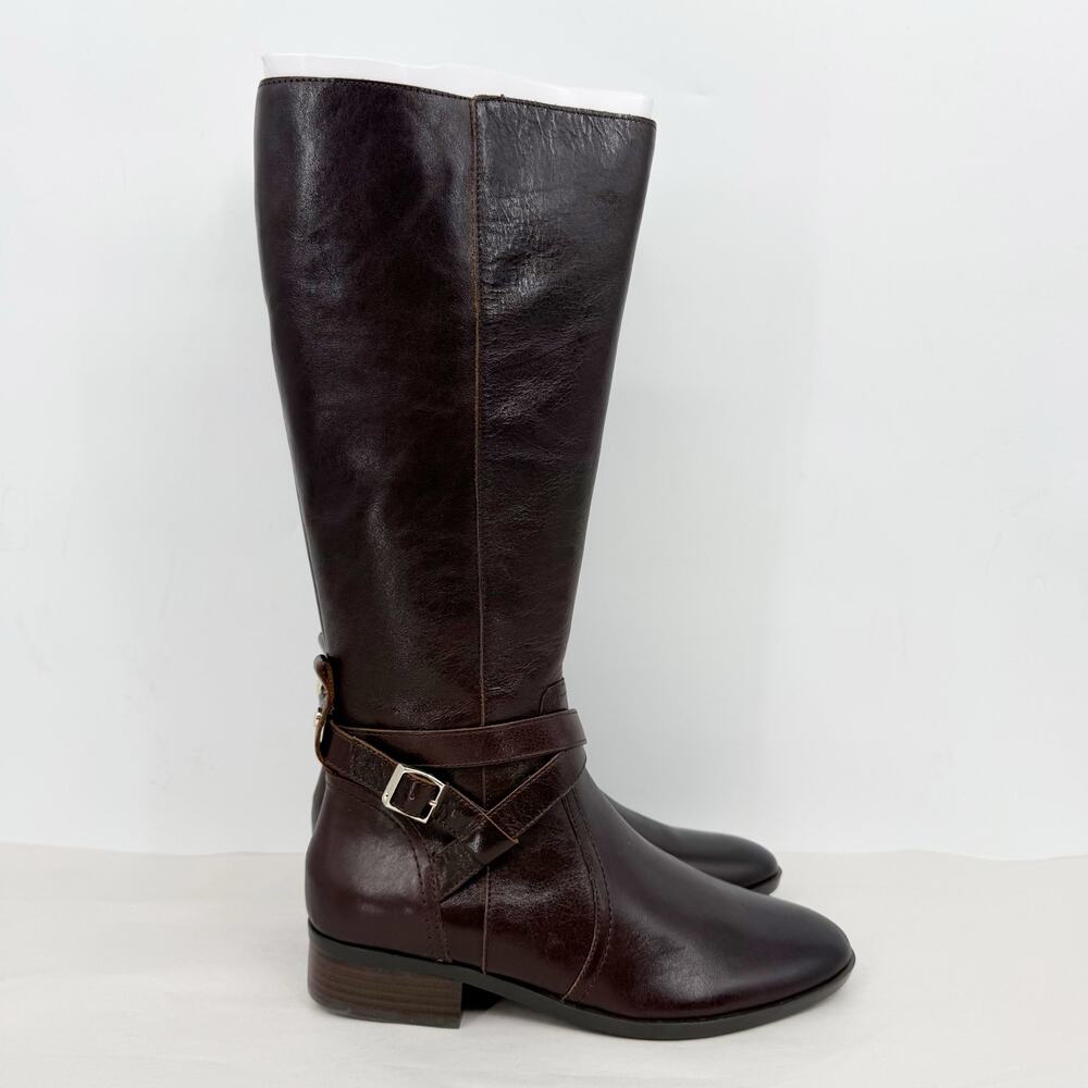 Naturalizer Womens Rena Knee High Boot 10 Wide Wide Calf Brown Leather NIB - Picture 3 of 11
